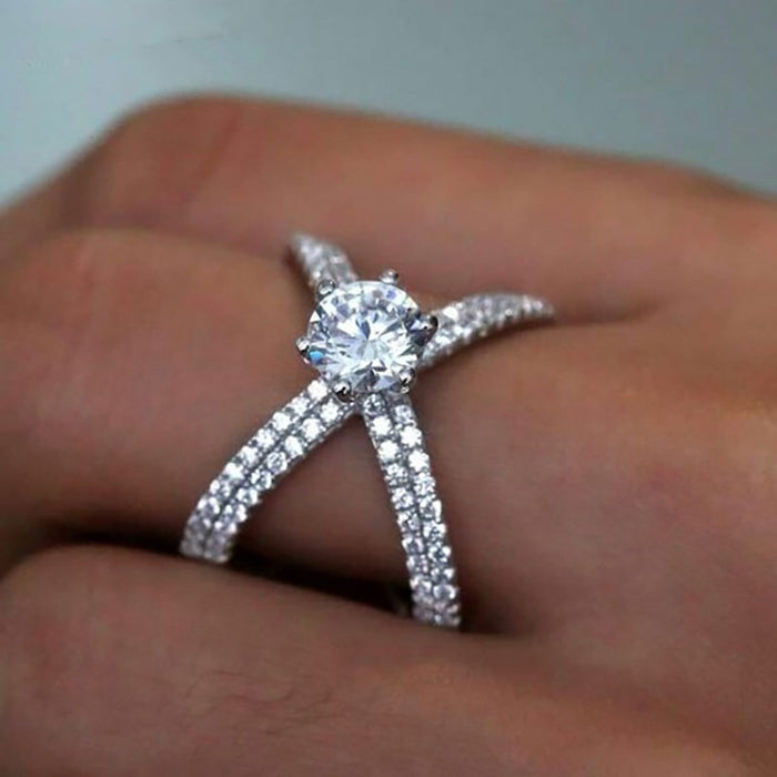 Light Luxury Niche Design Cross Ring For Women Fashion Personality Finger Ring For