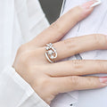 New 3D Rose Bud Open Ring, Light Luxury Adjustable Floral Finger Jewelry With Fine Craft view 3