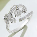 New 3D Rose Bud Open Ring, Light Luxury Adjustable Floral Finger Jewelry With Fine Craft view 1