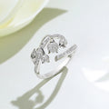 New 3D Rose Bud Open Ring, Light Luxury Adjustable Floral Finger Jewelry With Fine Craft view 2