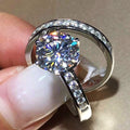 Realistic Snowflake Couple Wedding Ring Set, Six Prong Ceremony Rings For Valentine Gift view 2