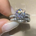 Realistic Snowflake Couple Wedding Ring Set, Six Prong Ceremony Rings For Valentine Gift view 5
