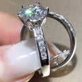 Realistic Snowflake Couple Wedding Ring Set, Six Prong Ceremony Rings For Valentine Gift view 3