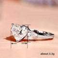 Cubic Zirconia Heart Water Drop Ring For Women Princess Queen Style Fashion Jewelry view 4
