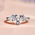 Cubic Zirconia Heart Water Drop Ring For Women Princess Queen Style Fashion Jewelry view 2