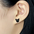 Cute Tiny Black Cat Rhinestone Studs Elegant Minimalist Daily Sweet Cool Niche Design Alloy Earrings view 4