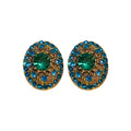 Alloy Rhinestone Oval Stud Earrings French Light Luxury Court Style Geometric Jewelry view 5