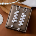 French Vintage Irregular Pearl Long Tassel Drop Earrings With Alloy Clip Elegant Luxury Women's Earrings view 4