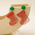 Christmas Santa Snowflake Gingerbread Acrylic Rhinestone Drop Dangle Elegant Holiday Stud Earrings view 4
