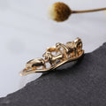 Japanese Style Copper Creative Animal Circus Ring For Women, Simple Light Luxury Statement Jewelry view 3