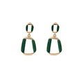 Elegant French Vintage Irregular Hollow Square Enamel Alloy Geometric Twisted Drop Earrings view 5