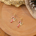 Christmas Santa Snowflake Drop Earrings, Candy Cane Bell Reindeer Christmas Hat Festive Ear Jewelry view 3