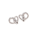 Light Luxury Wrapped Triangle Micro Pave Heart Stud Earrings, French Romantic Women Jewelry view 5