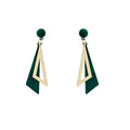 Elegant Korean Geometric Triangle Enamel Alloy Drop Dangle Earrings For Women Colorful Minimal Long Earrings view 5