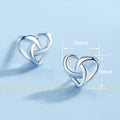 Korean Style Interwoven Clover Heart Stud Earrings, Simple Versatile Temperament Women's Ear Jewelry view 5