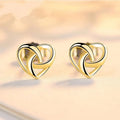 Korean Style Interwoven Clover Heart Stud Earrings, Simple Versatile Temperament Women's Ear Jewelry view 3