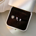 Korean Mini Heart Butterfly Zircon Rhinestone Silver Needle Four Piece Cartilage Stud Earrings view 3
