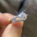 European Fashion Wedding Proposal Ring, Trendy Bridal Ceremony Prop Finger Ring Jewelry view 3