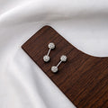 Elegant Mini Dumbbell Rhinestone Ball Spiral Barbell Cartilage Studs For Women Daily Alloy Earrings view 4