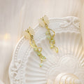 Elegant Korean Forest Style Enamel Butterfly Alloy Chain Tassel With Crystal Beads Long Drop Earrings view 2