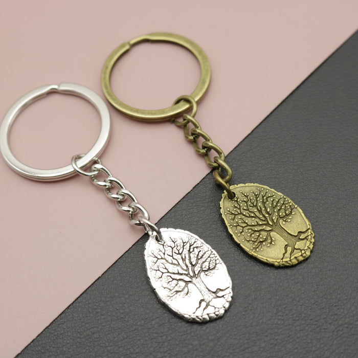 Metal Minimalist Tree of Life Keychain Gift