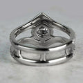 Sparkling Four Prong Princess Crown V Shape Two In One Ring Fashion Hand Jewelry view 4