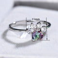 Cute Cartoon Cat Paw Footprint Ring For Women, Trendy Animal Series Pinky Ring Jewelry view 5