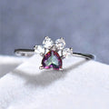 Cute Cartoon Cat Paw Footprint Ring For Women, Trendy Animal Series Pinky Ring Jewelry view 2