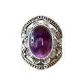 Bohemian Moonstone Ring With Carved Vintage Lace, Antique Floral Palace Index Finger Ring view 5