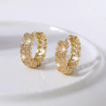 French Vintage Gold Hoop Earrings For Women, Light Luxury European Fashion Ear Jewelry view 1