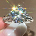Creative Crown Zircon Ring For Women, Luxury Round Wrap Style Wedding Engagement Jewelry view 1