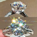 Creative Crown Zircon Ring For Women, Luxury Round Wrap Style Wedding Engagement Jewelry view 4