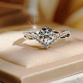 Four Prong Crown V Shaped Engagement Ring For Women, Princess Style Wedding Proposal Ring view 4
