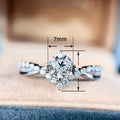 Four Prong Crown V Shaped Engagement Ring For Women, Princess Style Wedding Proposal Ring view 5