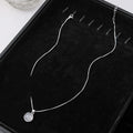 Minimalist Style White Chalcedony Round Pendant Necklace Light Luxury Versatile Collarbone Chain view 3