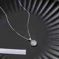 Minimalist Style White Chalcedony Round Pendant Necklace Light Luxury Versatile Collarbone Chain view 2