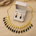 Vintage Luxury Alloy Rhinestone Teardrop Necklace Set For Women Banquet Dress Geometric Dangle Earrings view 2