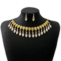 Vintage Luxury Alloy Rhinestone Teardrop Necklace Set For Women Banquet Dress Geometric Dangle Earrings view 5