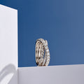 Autumn Winter Triple Band Three Layer Overlap Cross Index Finger Ring, Fashion Delicate Statement Jewelry view 4