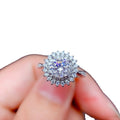 Luxury Sunflower Round Ring For Women, Elegant Statement Rotating Finger Ring Jewelry view 5