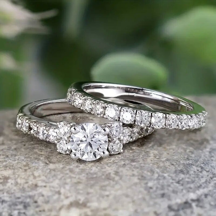 Fashion Minimalist Light Luxury Couple Ring, Elegant Wedding Engagement Proposal Finger Ring