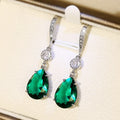 Trendy Blue Topaz Imitation Crystal Teardrop Dangle Earrings For Autumn Jewelry view 3
