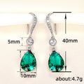 Trendy Blue Topaz Imitation Crystal Teardrop Dangle Earrings For Autumn Jewelry view 5