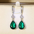 Trendy Blue Topaz Imitation Crystal Teardrop Dangle Earrings For Autumn Jewelry view 4