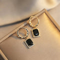 French Palace Vintage Black Zircon Drop Earrings Light Luxury Niche Design Jewelry For Women view 2