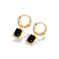 French Palace Vintage Black Zircon Drop Earrings Light Luxury Niche Design Jewelry For Women view 1