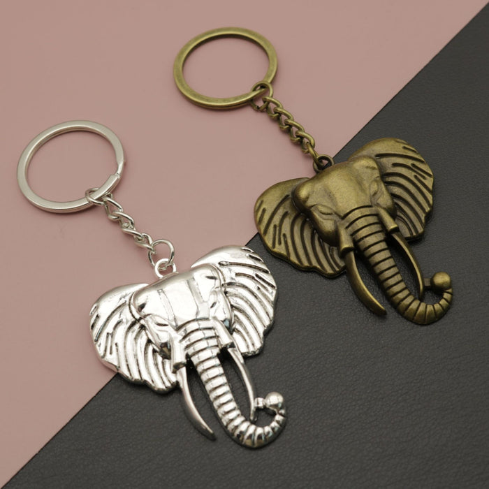Zinc Alloy Minimalist Elephant Keychain Bag Charm Gift – Antique Copper