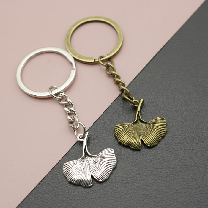 Metal Minimal Leaf Keychain Bag Charm Gift For Women
