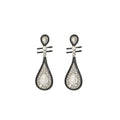 Vintage Ethnic Pipa Lute Shape Black Enamel Rhinestone Crystal Drop Qipao Accessories Elegant Earrings view 5