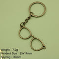Zinc Alloy Simple Eyeglasses Keychain Bag Charm Gift view 2